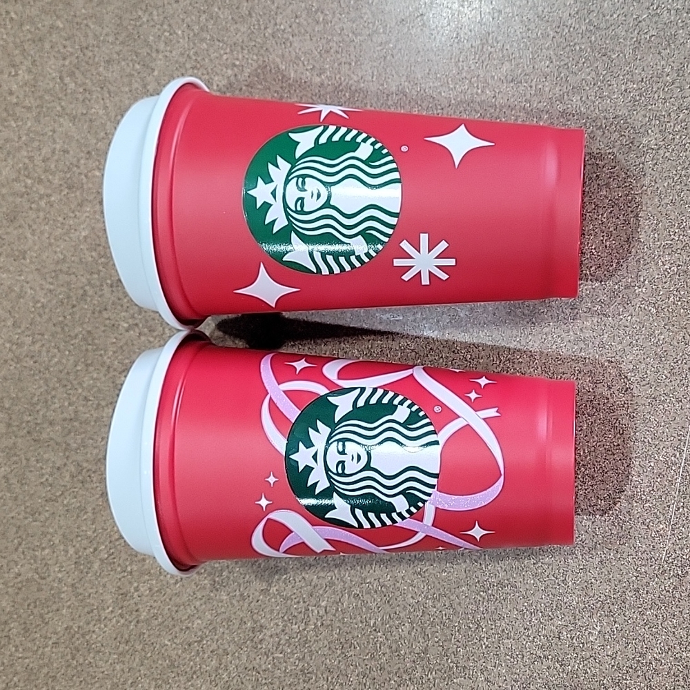 2 Starbucks 16fl oz Reusable Cups!!!